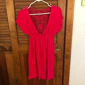 charlotte ruder xs lace back pink dress